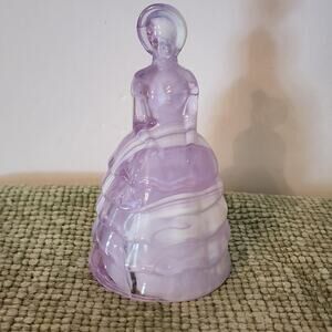 Viking Glass Paradise Orchid Lady Figurine Swung Skirt Opalescent Purple